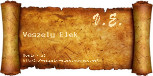 Veszely Elek névjegykártya